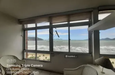 Apto vista total mar - 3 dorm- 155m², 1 vaga demarcada-  embaré-santos-sp