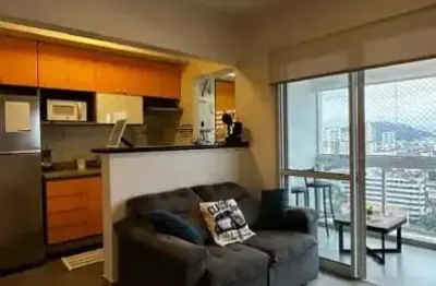 Apartamento mobiliado p/ locação – 48m² – 1 vaga – lazer completo – boqueirão/santos