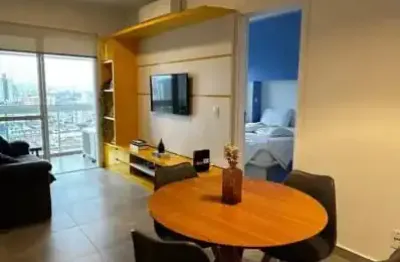 Apartamento mobiliado p/ locação – 48m² – 1 vaga – lazer completo – boqueirão/santos