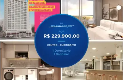 Studio manhattan tower com 1 dormitório à venda por r$ 229.990,00 - centro - curitiba/pr
