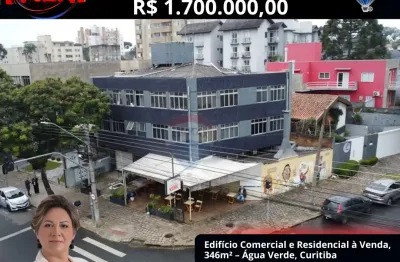 Edifício comercial e residencial à venda, 346m² – água verde, curitiba