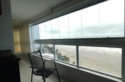 Apartamento 03 dormitórios sacada  gourmet frente mar