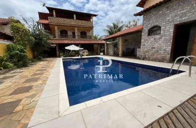 Casa c/ 3 quatos, área gourmet e piscina  à venda, 432 m² por r$ 675.000 - jardim atlântico central - maricá/rj