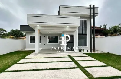 Casa com 3 quartos, suíte e área gourmet à venda, 113 m² por r$ 720.000 - jardim atlântico central (itaipuaçu) - maricá/rj