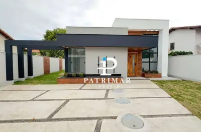 Casa alto padrão com 3 quartos, área gourmet  e piscina à venda, 119 m² por r$ 850.000 - itaipuaçu - maricá/rj
