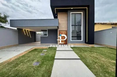 Casa alto padrão - 3 quartos, suíte e área gourmet à venda, 110 m² por r$ 650.000 - jardim atlântico leste (itaipuaçu) - maricá/rj