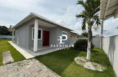 Casa nova com 3 quartos, suíte e área gourmet à venda, 90 m² por r$ 480.000 - jardim atlântico central (itaipuaçu) - maricá/rj