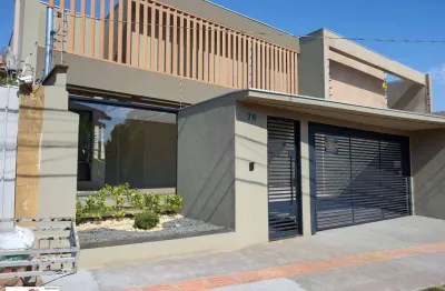 Belíssima casa nova à venda no jardim bela vista com 2 suítes + 1 quarto, 217,00m² de área útil