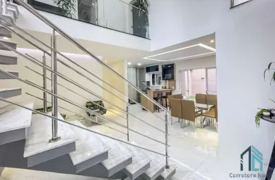(estuda permuta e financiamento) sobrado semi mobiliado lindo, 03 suítes, piscina, 06 vagas, em são josé dos pinhais pr