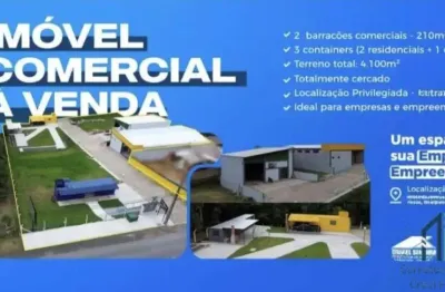 Imóvel comercial a venda, 02 barracões e 03 container residencial/comercial, em itaiópolis - sc