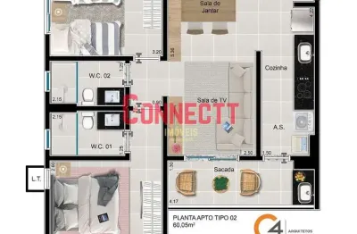 Apartamento com 2 dormitórios à venda, 60 m² por r$ 339.000,00 - bonfim paulista - ribeirão preto/s