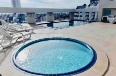 Flat com hidromassagem,  camareira piscina e salão de jogos em são vicente