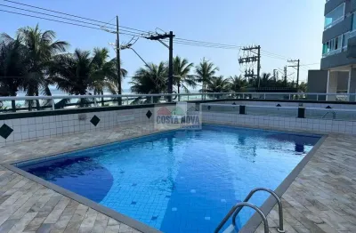 Apartamento frente mar de 2 quartos com lazer completo.