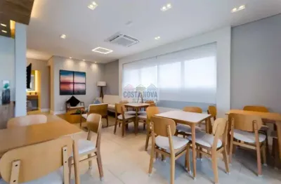 Apartamento novo a uma quadra da praia, bairro pompeia, 1 quarto, 1 banheiro, 1 vaga