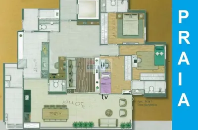 Excelente apartamento de 3 quartos, 2 suítes, lazer completíssimo, mobiliado