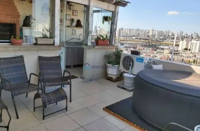 Cobertura duplex 212m² impecável, terraço gourmet enorme, 2 vagas!5 min a pé ao museu ipiranga