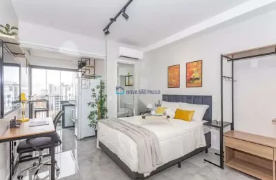 Stúdio 24m² decorado e mobiliado com lazer completo ao lado do metrô!