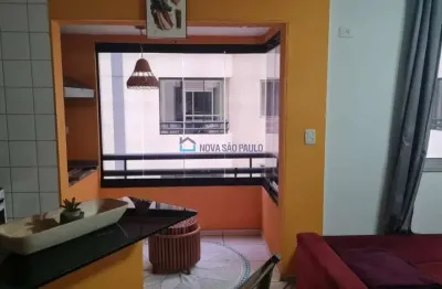 Studio tipo loft,  34m2,  1 dormitório, sala com sacada gourmet, 1 vaga. metrô conceição!