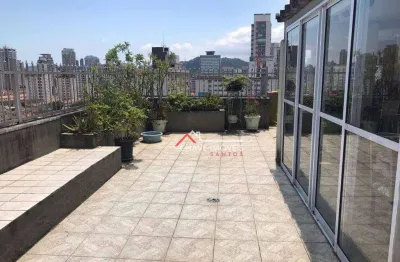 Cobertura com 3 dormitórios à venda, 215 m² por r$ 900.000,00 - boqueirão - santos/sp