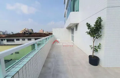 Apartamento garden com 2 dormitórios à venda, 94 m² por r$ 750.000,00 - embaré - santos/sp