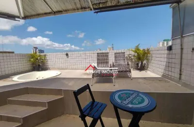 Cobertura com 3 dormitórios, 243 m² - venda por r$ 750.000,00 ou aluguel por r$ 6.200,02/mês - vila matias - santos/sp