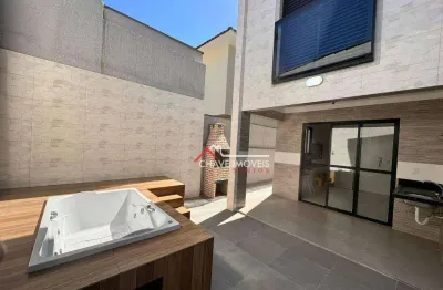 Sobrado novo com 3 dormitórios e espaço gourmet à venda, 123 m² por R$ 1.650.000 - Boqueirão - Santos/SP