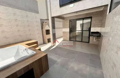 Sobrado novo com 3 dormitórios e espaço gourmet à venda, 123 m² por r$ 1.650.000 - boqueirão - santos/sp