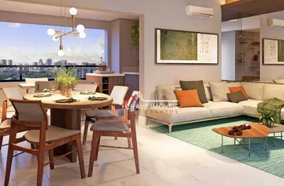 Apartamento 96m2, 2 dormitórios (2 suítes), 1 vaga de garagem, no embaré - santos/sp