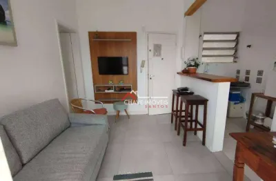 Apartamento com 1 dormitório à venda, 45 m² por r$ 357.000,00 - embaré - santos/sp