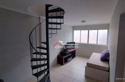 Cobertura com 1 dormitório, 108 m² - venda por r$ 480.000,00 ou aluguel por r$ 3.750,02/mês - josé menino - santos/sp