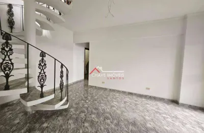 Cobertura com 166 m2, 1 dormitório, 2 vagas de garagem,  na aparecida - santos/sp