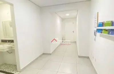 Conjunto comercial para locação no macuco em santos  / sp com 4 salas, copa e 1 vaga demarcada