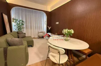 Apartamento com 2 dormitórios à venda, 65 m² por r$ 885.000,00 - josé menino - santos/sp