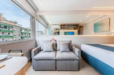 Studio com 1 dormitório, 22 m² - venda por r$ 550.000,00 ou aluguel por r$ 3.896,42/mês - embaré - santos/sp
