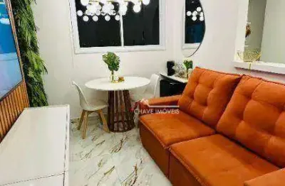 Apartamento com 2 dormitórios à venda, 44 m² por r$ 320.000,03 - areia branca - santos/sp