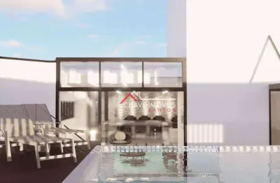 Cobertura com 4 dormitórios à venda, 370 m² por r$ 4.290.000,00 - ponta da praia - santos/sp