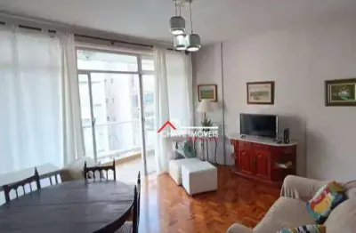 Apartamento com 1 dormitórios para alugar, 86 m² por r$ 4.800/mês - gonzaga - santos/sp