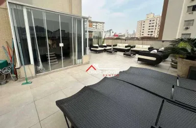 Apartamento garden com 3 dormitórios, 212 m² - venda por r$ 1.400.000,00 ou aluguel por r$ 15.000,02/mês - campo grande - santos/sp