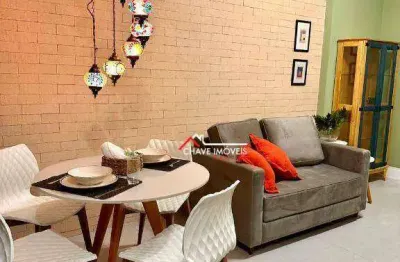 Apartamento com 1 dormitório para alugar, 50 m² por r$ 5.000,02/mês - ponta da praia - santos/sp