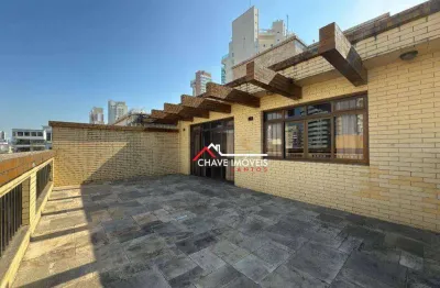 Cobertura com 4 dormitórios à venda, 495 m² por r$ 5.520.000,00 - gonzaga - santos/sp