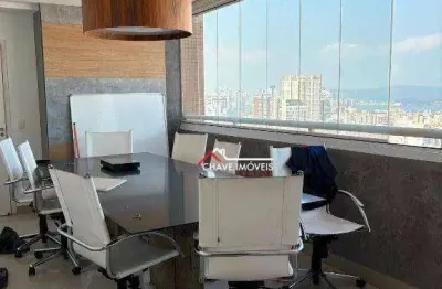 Sala para alugar, 90 m² por r$ 7.000,02/mês - boqueirão - santos/sp