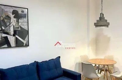 Apartamento com 1 dormitório para alugar, 50 m² por r$ 4.700,02/mês - ponta da praia - santos/sp