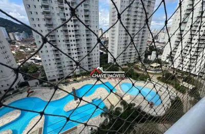 Apartamento acquaplay com 2 dormitórios para alugar, 62 m² por r$ 4.100/mês - marapé - santos/sp