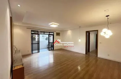 Apartamento com 3 dormitórios para alugar, 143 m² por r$ 7.019,52/mês - gonzaga - santos/sp