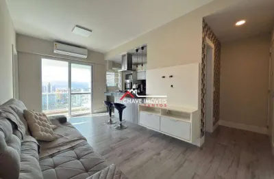 Apartamento com 1 dormitório para alugar, 47 m² por r$ 5.200,02/mês - boqueirão - santos/sp