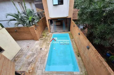 Sobrado com 6 dormitórios à venda, 300 m² por r$ 4.500.000,00 - gonzaga - santos/sp