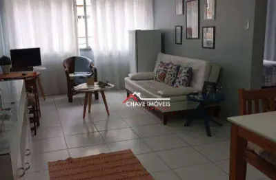 Apartamento com 1 dormitório à venda, 46 m² por r$ 425.000,00 - boqueirão - santos/sp