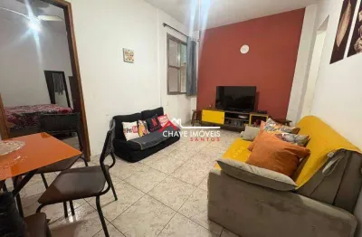 Apartamento com 1 dormitório à venda, 50 m² por r$ 305.000,00 - gonzaga - santos/sp