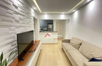 Apartamento com 1 dormitório à venda, 53 m² por r$ 320.000,00 - marapé - santos/sp