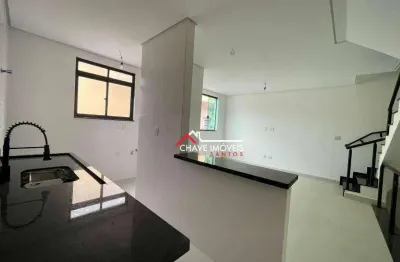 Village com 2 dormitórios à venda, 92 m² por r$ 750.000,00 - campo grande - santos/sp